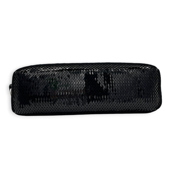 Re-Edition 2000 Shoulder Bag Black in Sequins, Silver hardware