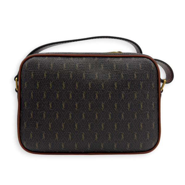 Le Monogram Shoulder Bag Brown in Coated Canvas, Gold hardware