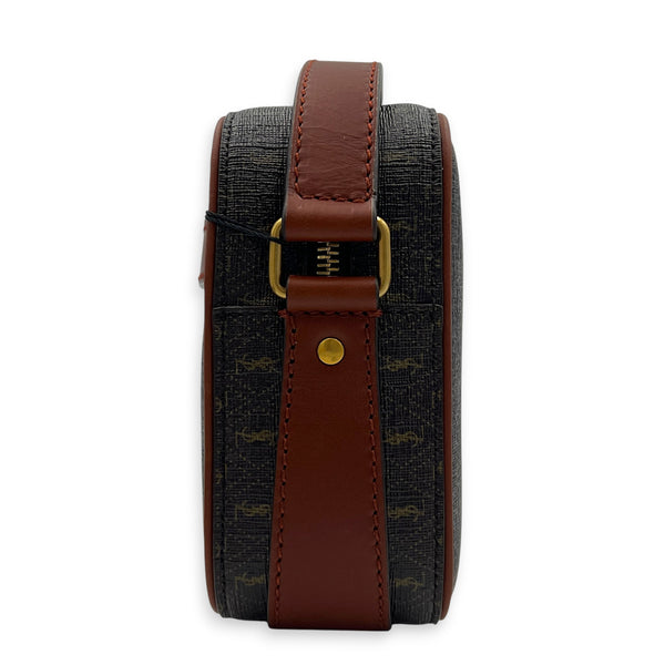 Le Monogram Shoulder Bag Brown in Coated Canvas, Gold hardware