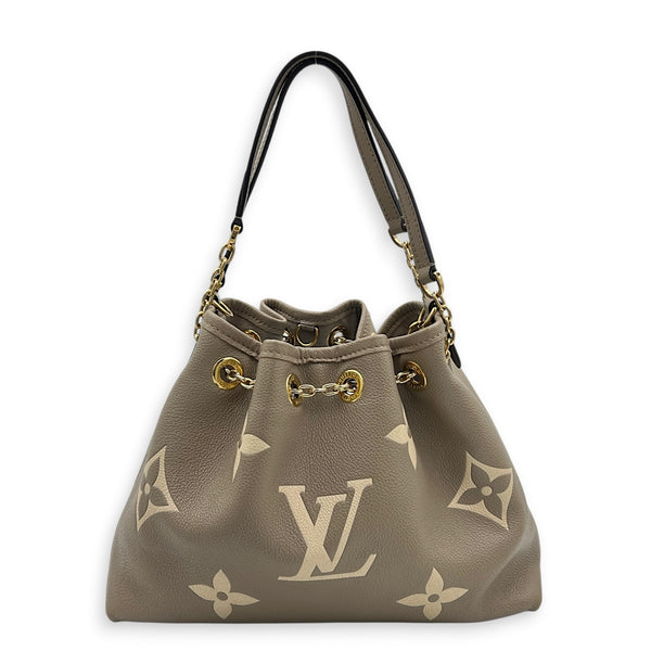 Bundle Bucket Bag Beige in Empreinte Leather, Gold hardware