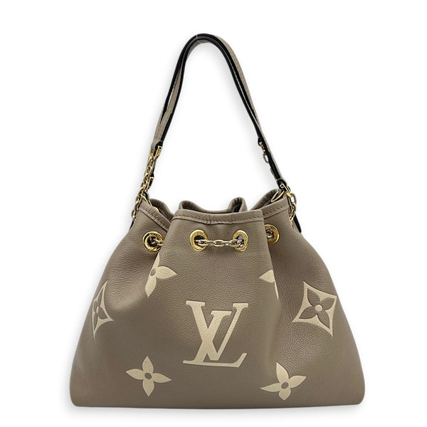 Bundle Bucket Bag Beige in Empreinte Leather, Gold hardware
