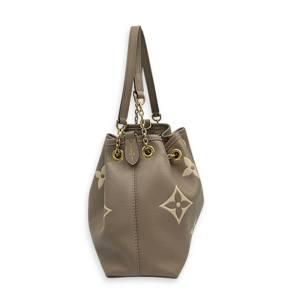 Bundle Bucket Bag Beige in Empreinte Leather, Gold hardware