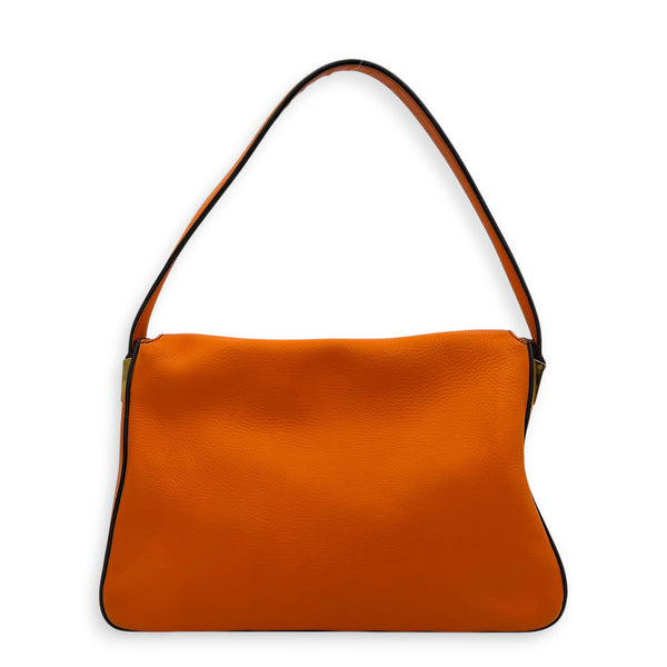Mamma Forever Baguette Orange Shoulder Bag in Calfskin, Gold hardware
