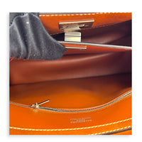 Rodeo Small Brown Shoulder Bag in Calfskin, Silver hardware