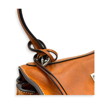 Rodeo Small Brown Shoulder Bag in Calfskin, Silver hardware