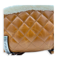 Paris-Salzburg CC Backpack Brown in Shearling, Ruthenium hardware