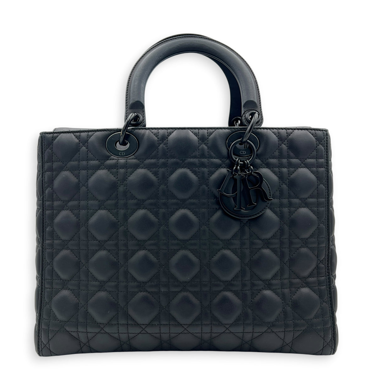 Lady Dior Top Handle Bag Black in Lambskin, Black hardware