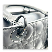 Lady Dior Top Handle Bag Black in Lambskin, Black hardware
