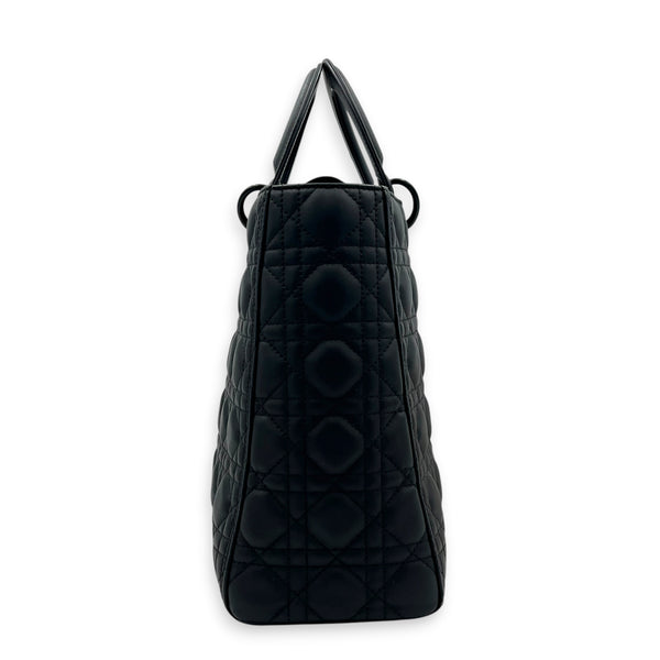 Lady Dior Top Handle Bag Black in Lambskin, Black hardware