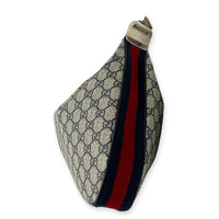 Attache Shoulder Bag Medium Grey in Coated Canvas, Silver hardware
