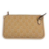 Ophidia Brown Tote Bag in Denim, Gold hardware