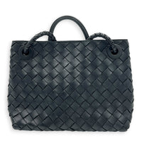 Andiamo Small Black Shoulder Bag in Lambskin, Silver hardware