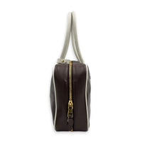Beau Brown Top Handle Bag in Lambskin, Gold hardware