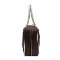 Beau Brown Top Handle Bag in Lambskin, Gold hardware