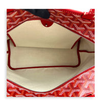 Artois Tote Bag Red in Coated Canvas, Silver hardware