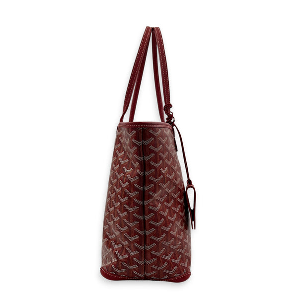 Artois Tote Bag Red in Coated Canvas, Silver hardware