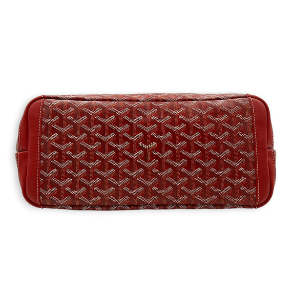 Artois Tote Bag Red in Coated Canvas, Silver hardware