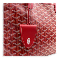 Artois Tote Bag Red in Coated Canvas, Silver hardware