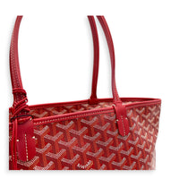 Artois Tote Bag Red in Coated Canvas, Silver hardware