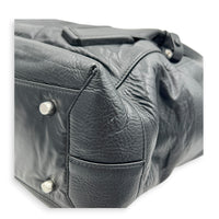 Arco Shoulder Bag Large Black in Calfskin, Silver hardware