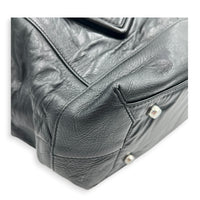 Arco Shoulder Bag Large Black in Calfskin, Silver hardware
