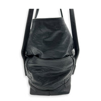 Arco Shoulder Bag Large Black in Calfskin, Silver hardware