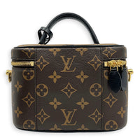 Vanity Top Handle Bag Brown in Monogram Coated Canvas, Gold hardware