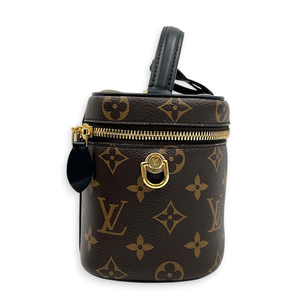 Vanity Top Handle Bag Brown in Monogram Coated Canvas, Gold hardware