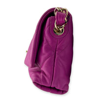 CC Thick Chain Single Flap Shoulder Bag Purple in Lambskin, Gold hardware