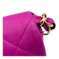 CC Thick Chain Single Flap Shoulder Bag Purple in Lambskin, Gold hardware