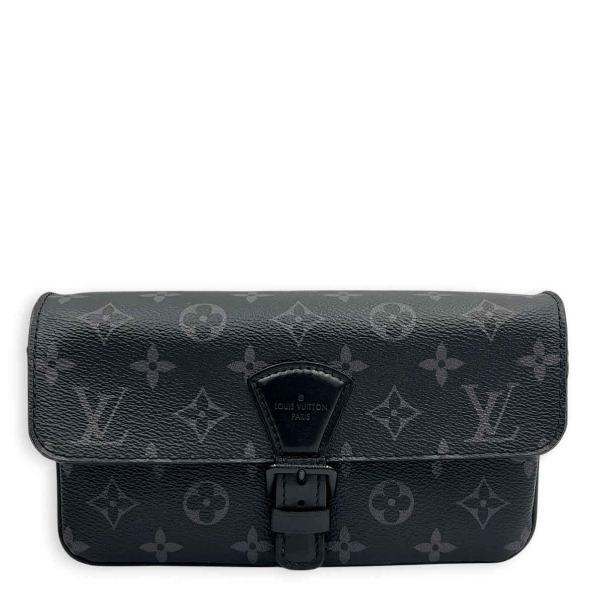 Montsouris Wearable Wallet Shoulder Bag Black in Monogram Coated Canvas, Black hardware