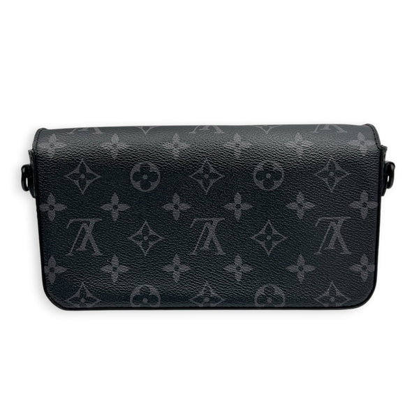 Montsouris Wearable Wallet Shoulder Bag Black in Monogram Coated Canvas, Black hardware