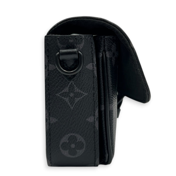 Montsouris Wearable Wallet Shoulder Bag Black in Monogram Coated Canvas, Black hardware