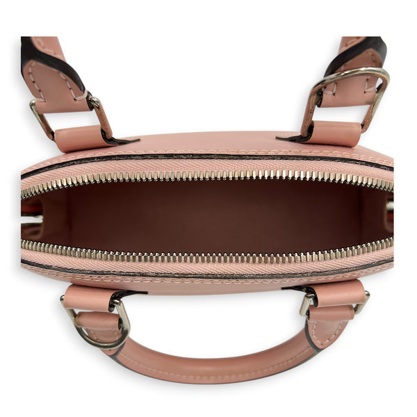 Alma Top Handle Bag Pink in Epi Leather, Silver hardware