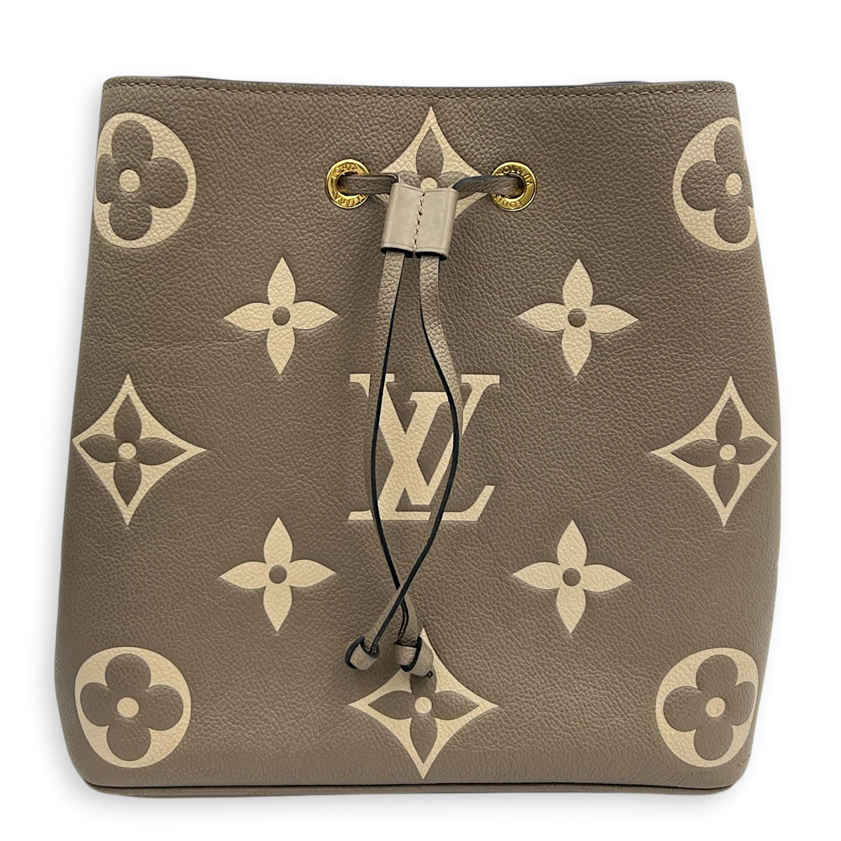 NeoNoe Bucket Bag Beige in Empreinte Leather, Gold hardware