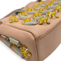 Peekaboo Top Handle Bag Micro Beige in Calfskin, Silver hardware