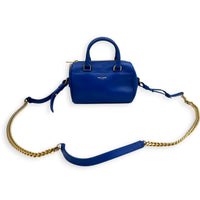 Duffle Toy Top Handle Bag Blue in Calfskin, Gold hardware