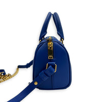 Duffle Toy Top Handle Bag Blue in Calfskin, Gold hardware