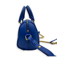 Duffle Toy Top Handle Bag Blue in Calfskin, Gold hardware