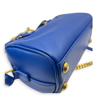 Duffle Toy Top Handle Bag Blue in Calfskin, Gold hardware