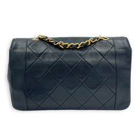 Vintage Diana Crossbody Bag Black in Lambskin, Gold hardware