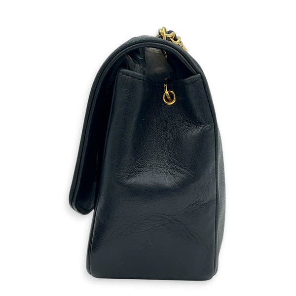 Vintage Diana Crossbody Bag Black in Lambskin, Gold hardware