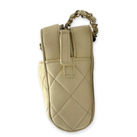 CC Camera Shoulder Bag Beige in Caviar Leather, Gold hardware