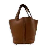 Picotin 18 Gold Top Handle Bag in Clemence, Palladium hardware