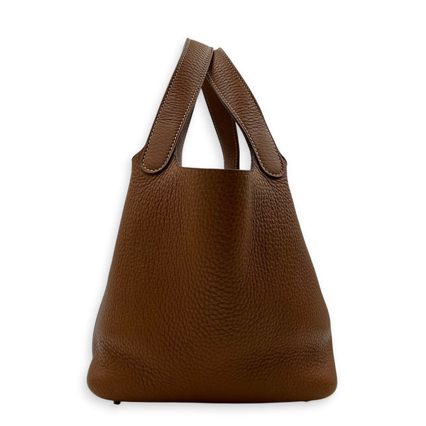 Picotin 18 Gold Top Handle Bag in Clemence, Palladium hardware