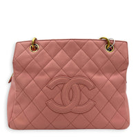 PTT Petite Timeless Tote Bag Pink in Calfskin, Gold hardware