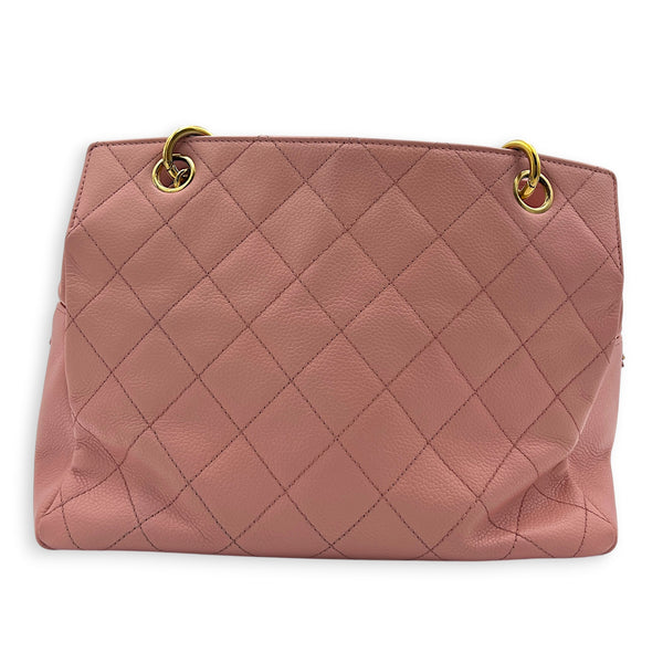 PTT Petite Timeless Tote Bag Pink in Calfskin, Gold hardware