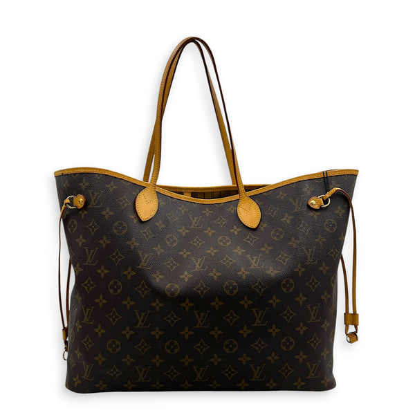 Neverfull Tote Bag GM Brown in Monogram Coated Canvas, Gold hardware