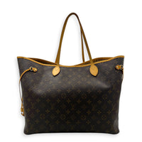 Neverfull Tote Bag GM Brown in Monogram Coated Canvas, Gold hardware