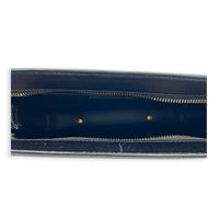 Reverse Satchel Shoulder Bag Black in Calfskin, Gold hardware